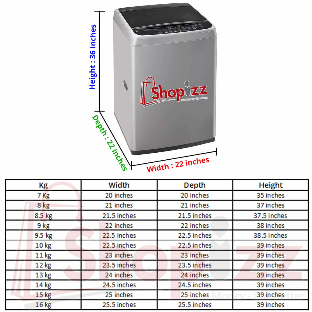 Washing Machine Cover : Waterproof , Dustproof, Heatproof & Scratchproof - Grey Color- Top Laod